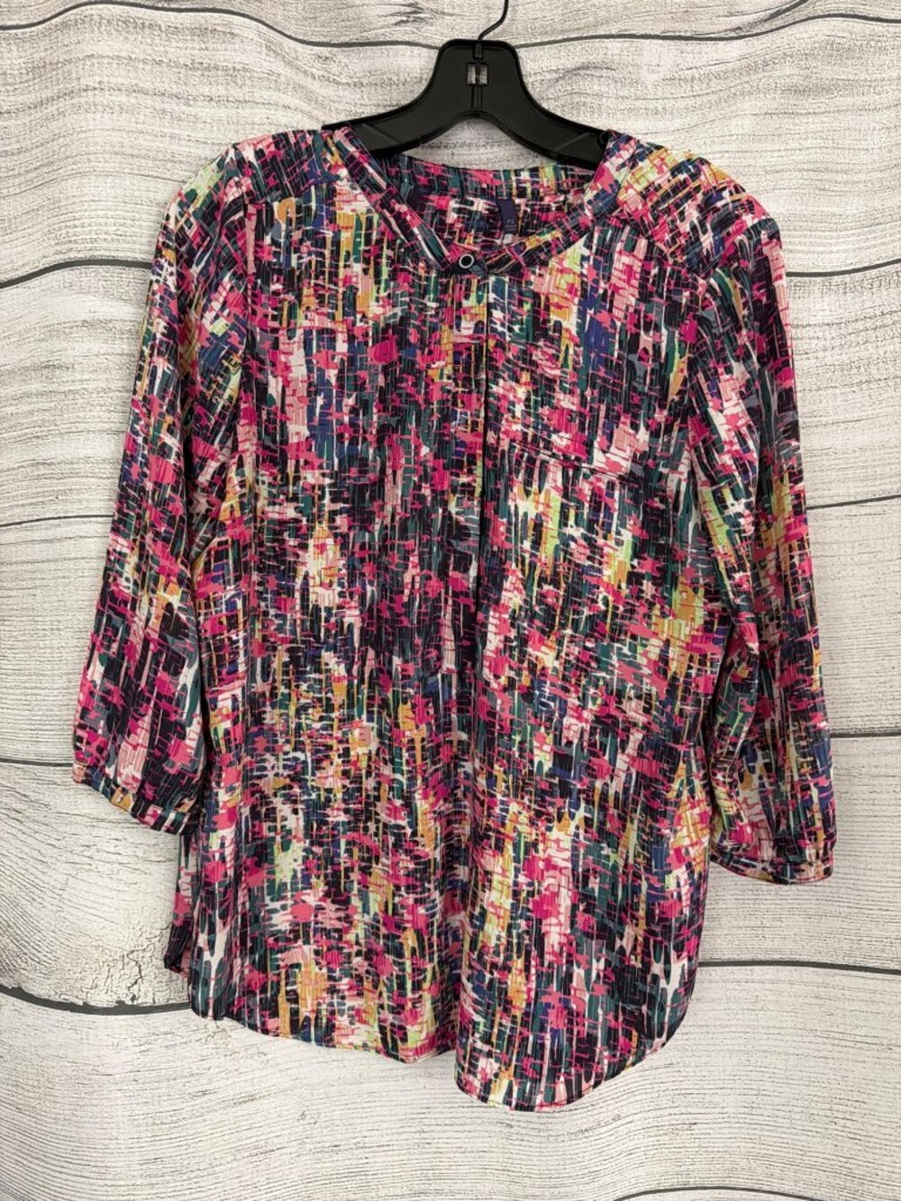 NYDJ Multicolor Abstract Print 3/4 Sleeve Blouse Size SP